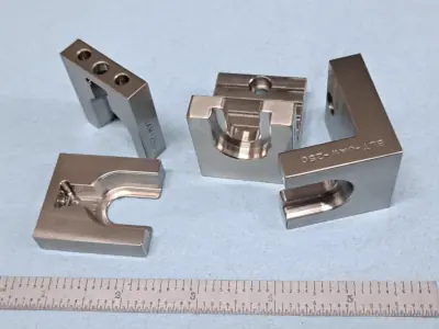 Standard 304 stainless steel jaw sets with identification engraving for BarbLock PAD and Tabletop assembly tools